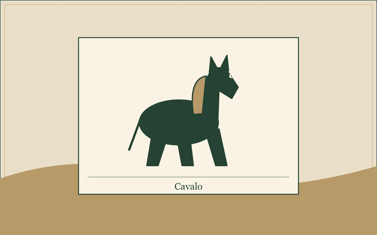 Ilustração original para Grupo Cavalo: brilho no pelo, falta no cocho: composição em tinta verde e papel.