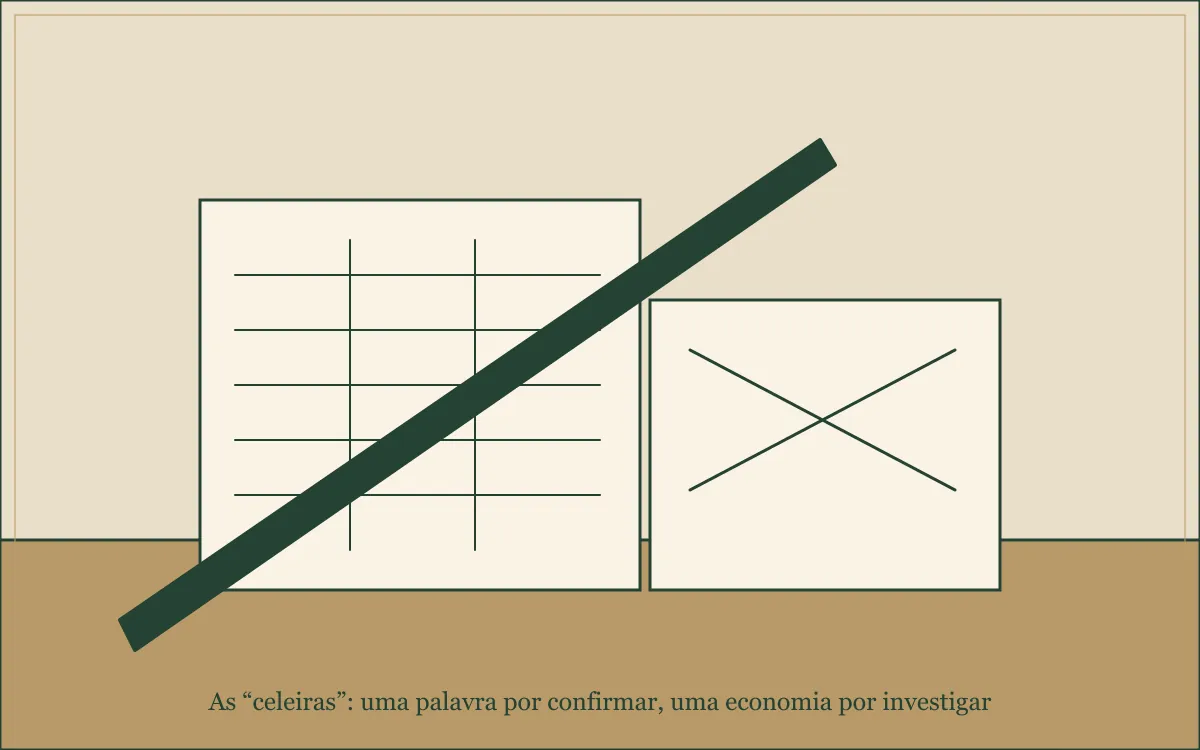 Ilustração original para As “celeiras”: uma palavra por confirmar, uma economia por investigar: composição em tinta verde e papel.