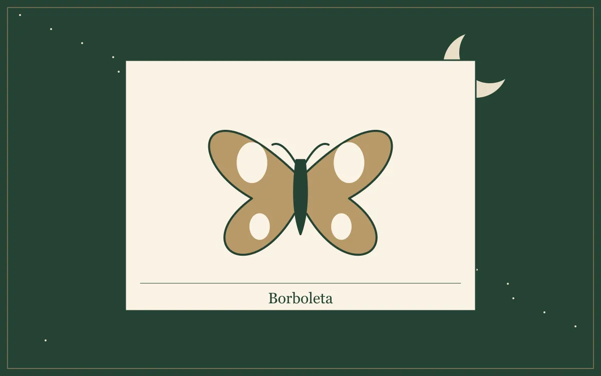 Ilustração original para Sonhar com borboleta: o que a tradição popular diz: composição em tinta verde e papel.