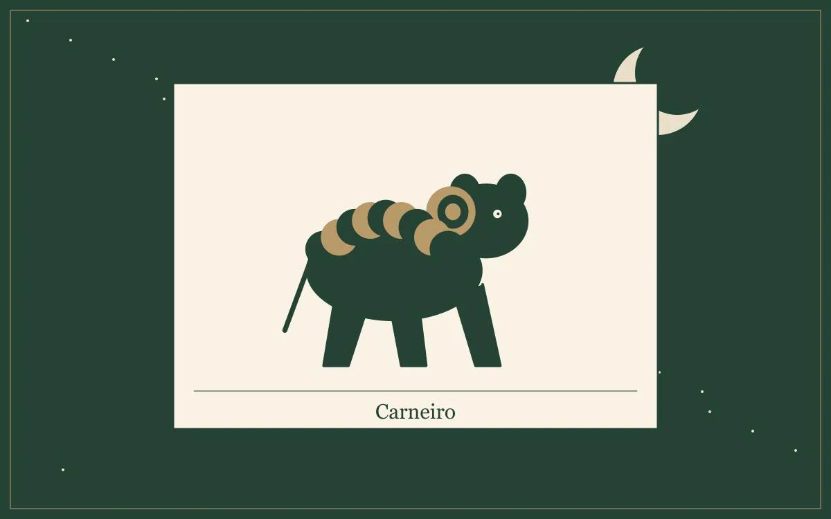 Ilustração original para Sonhar com carneiro: o que a tradição popular diz: composição em tinta verde e papel.