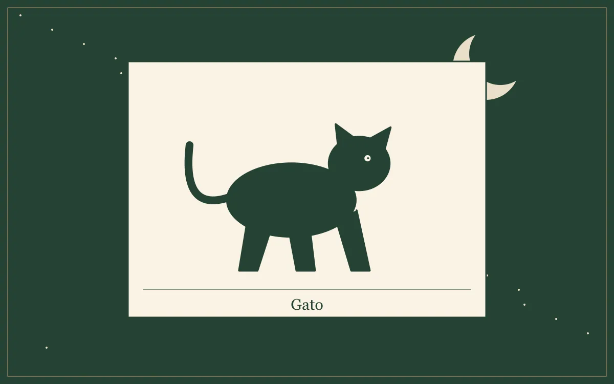 Ilustração original para Sonhar com gato: o que a tradição popular diz: composição em tinta verde e papel.
