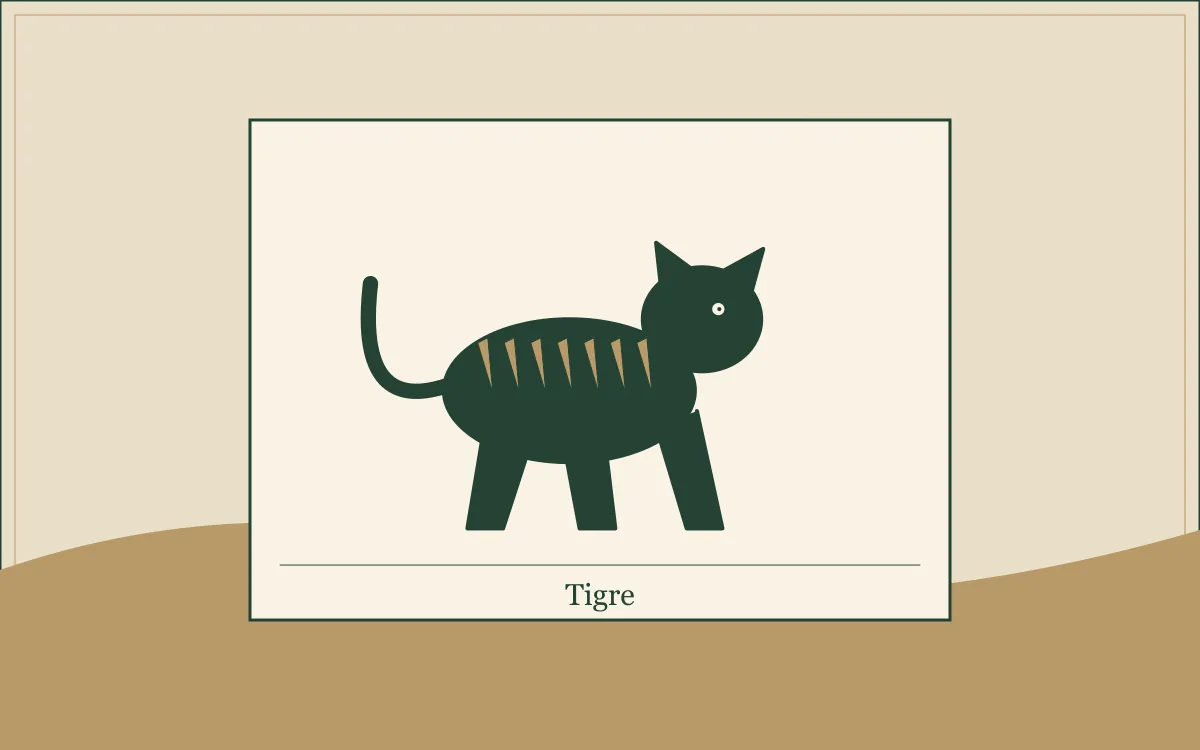 Ilustração original para Grupo Tigre: as listras de uma personagem: composição em tinta verde e papel.